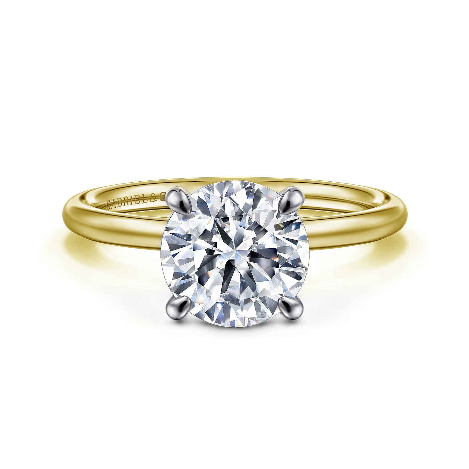 Gabriel & Co. 14K Two-Tone Solitaire Semi-Mount