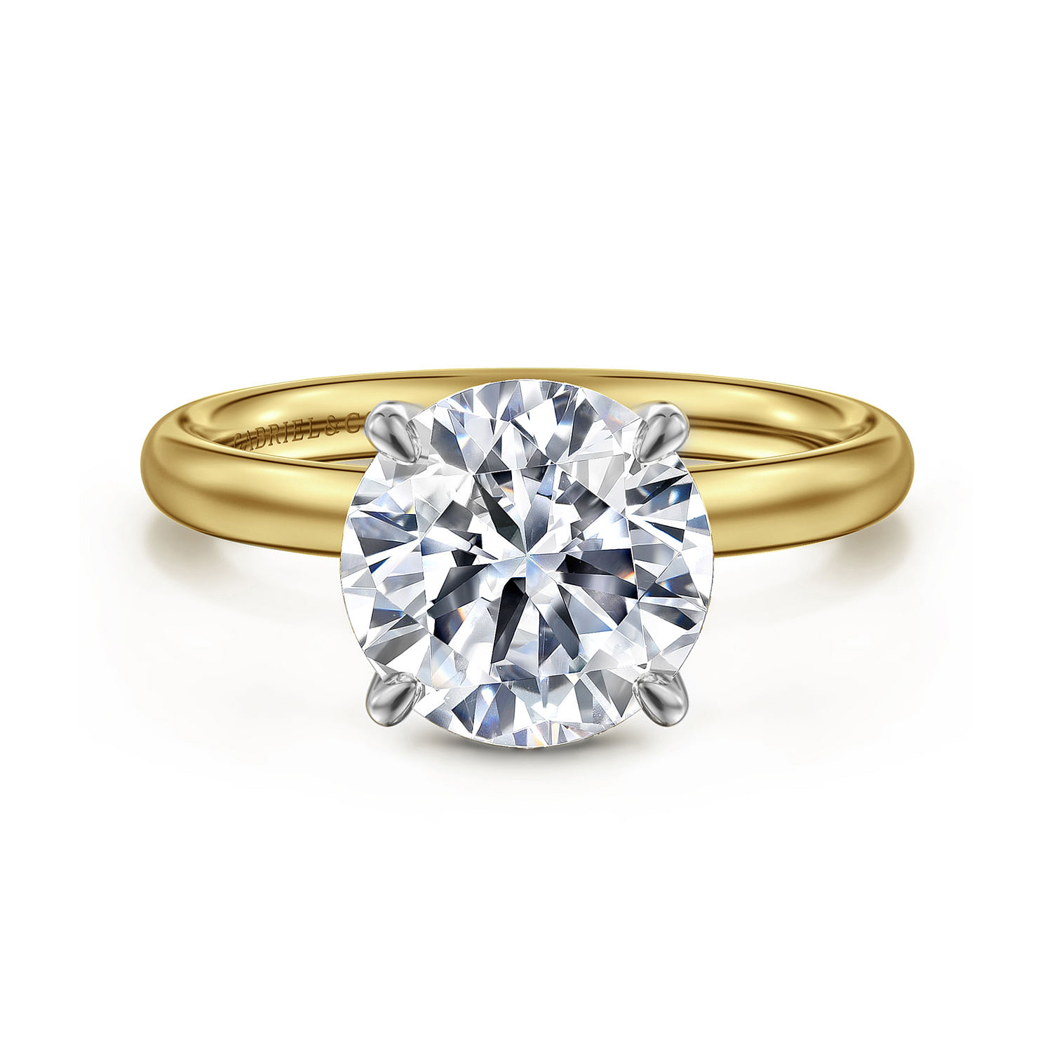 Gabriel & Co. 14K Two-Tone Solitaire Semi-Mount