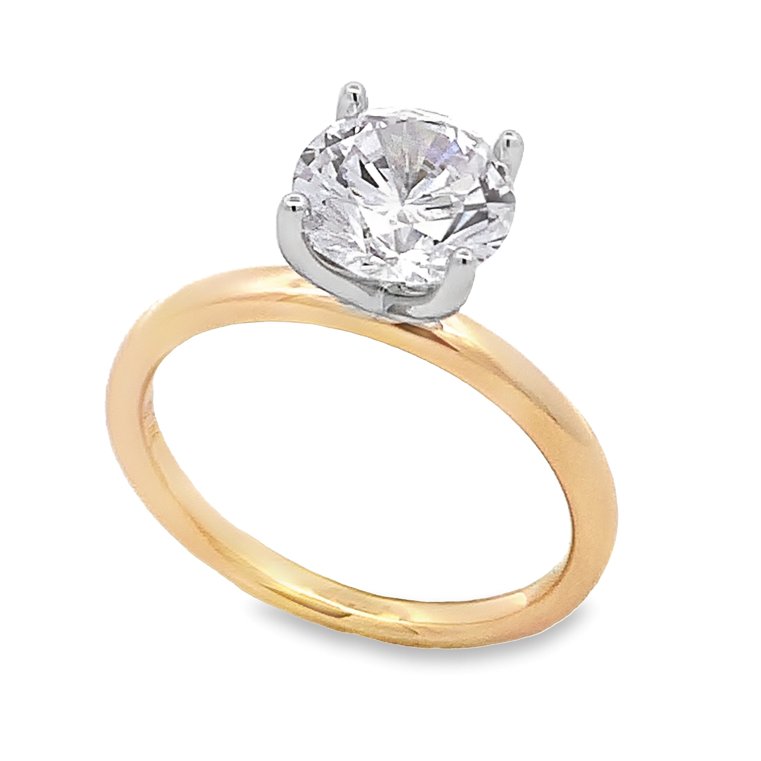 14K Two-Tone Solitaire Engagement Ring Setting