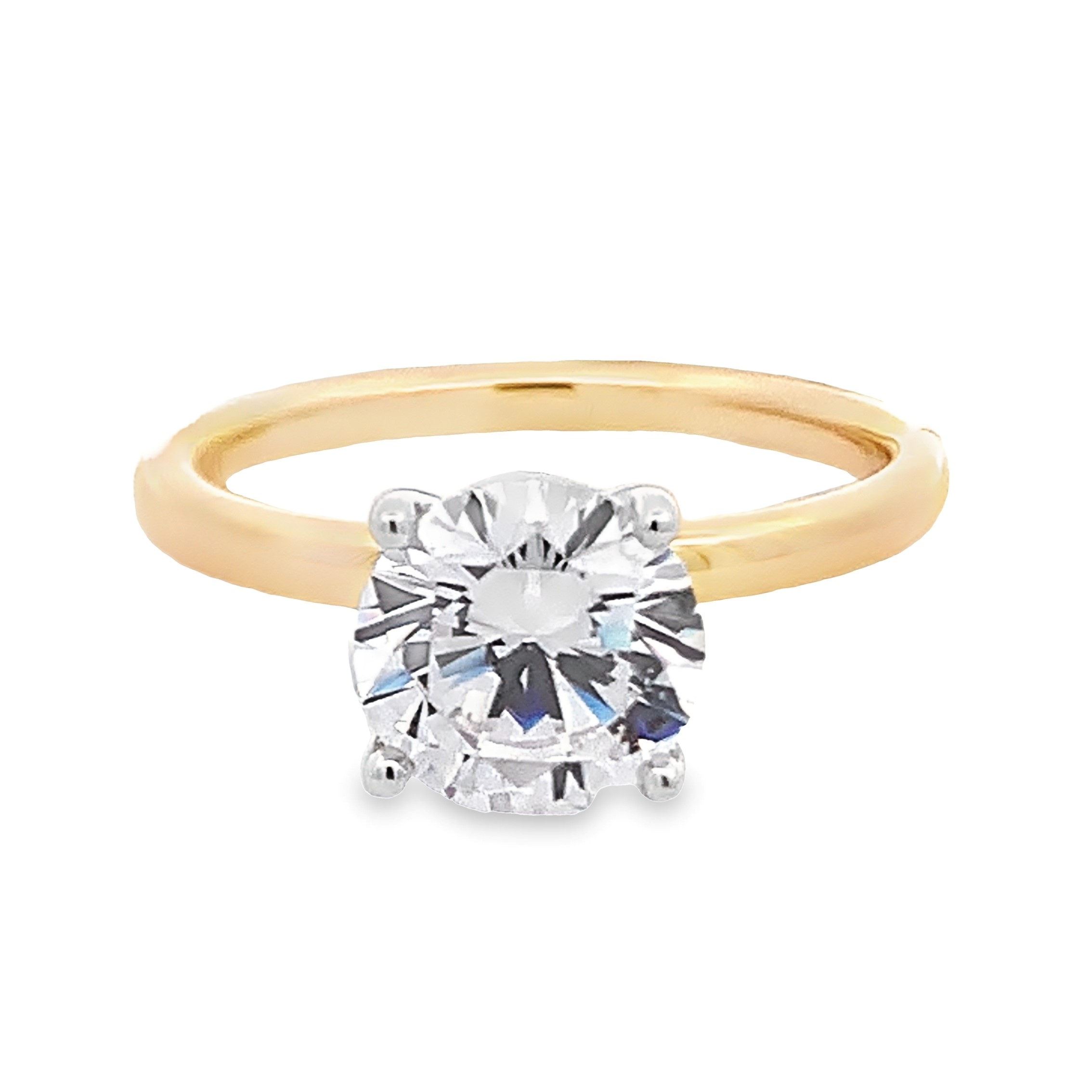 14K Two-Tone Solitaire Engagement Ring Setting