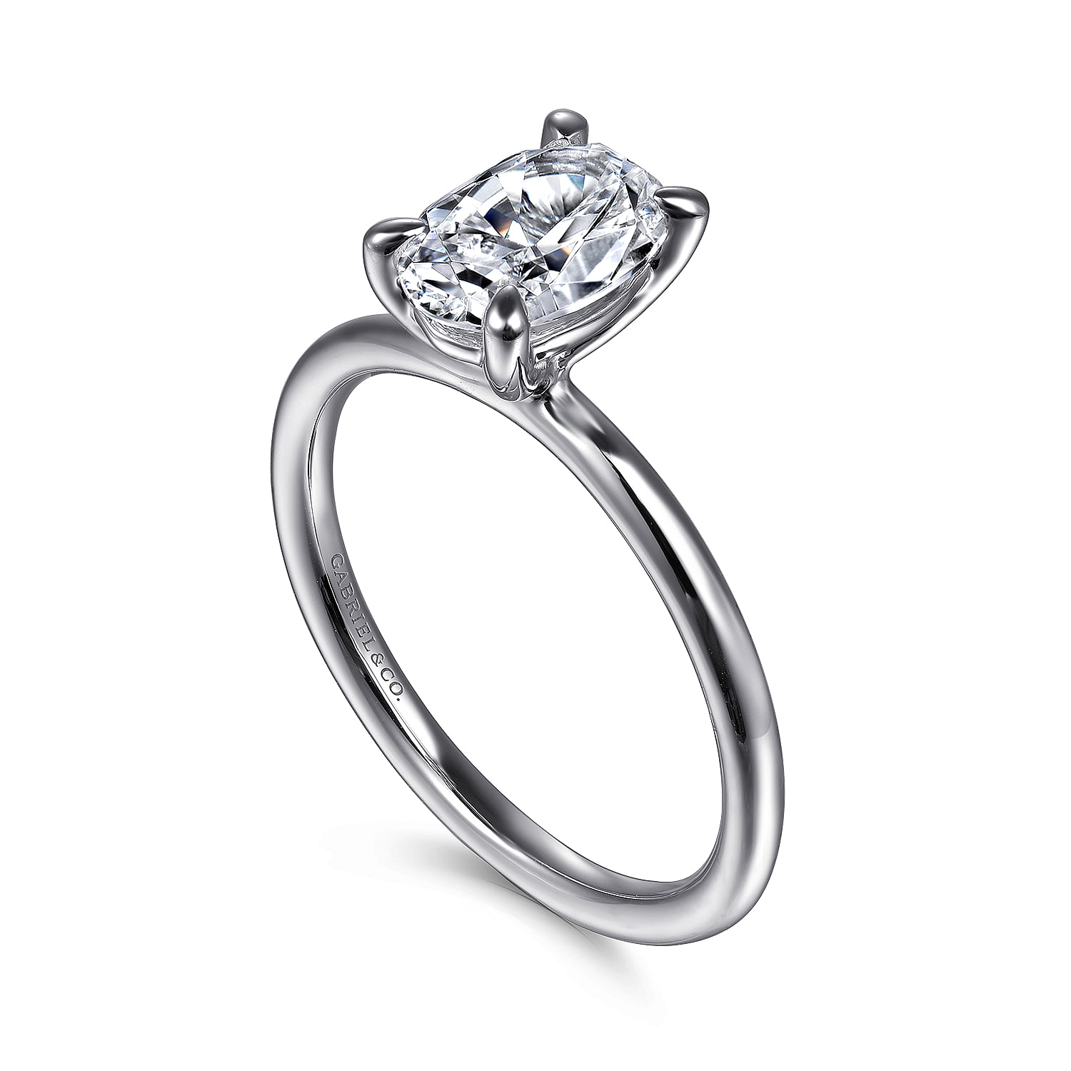 Gabriel & Co. 14K White Gold Solitaire Engagement Ring Setting