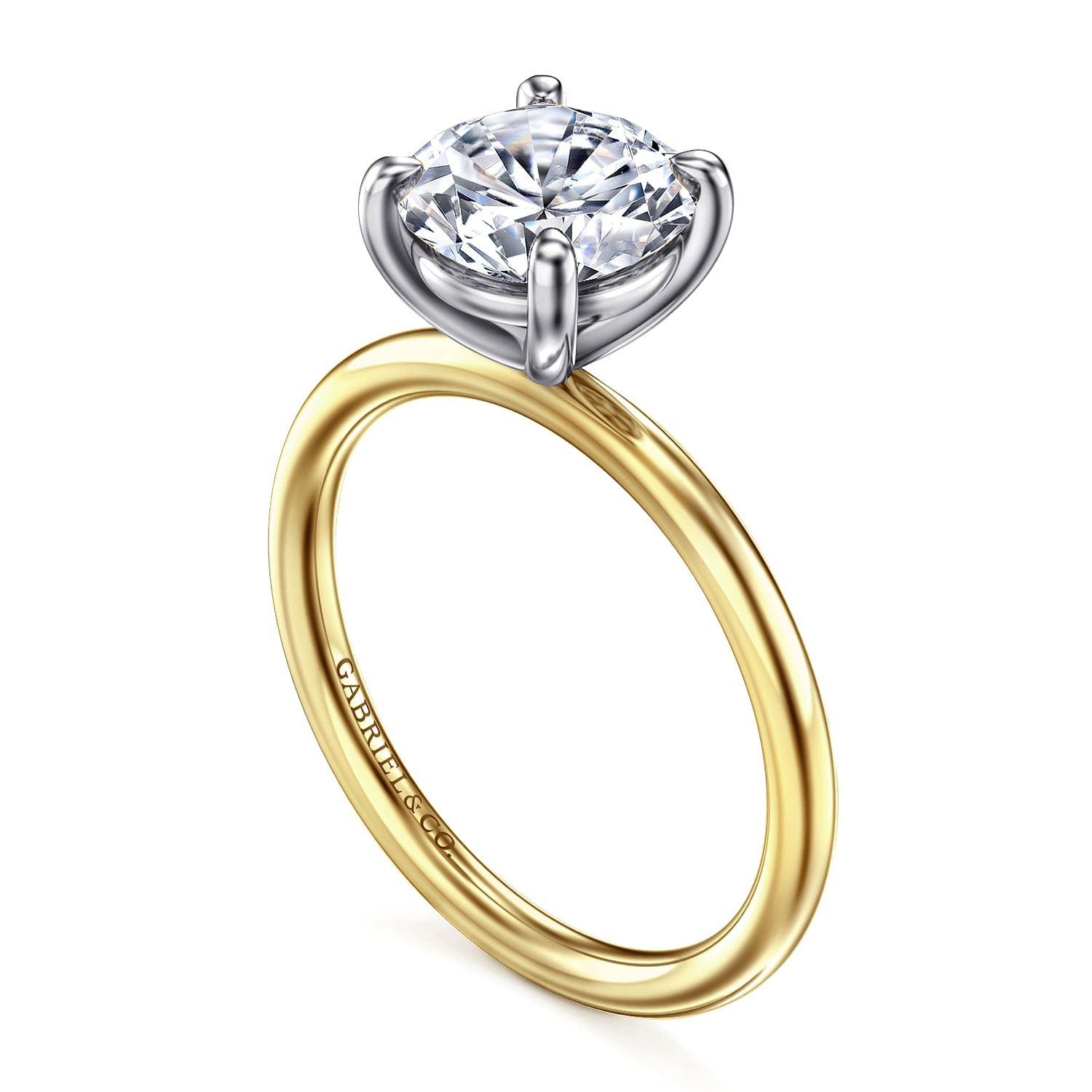 Gabriel & Co. 14K Two-Tone Solitaire Engagement Ring Setting