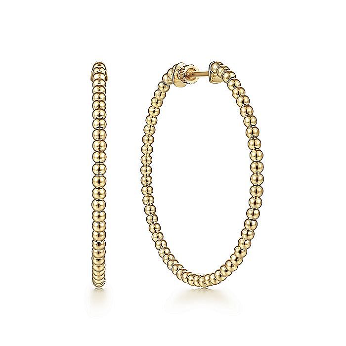 Gabriel & Co. 14K Yellow Gold Bujukan 40mm Classic Hoop Earrings