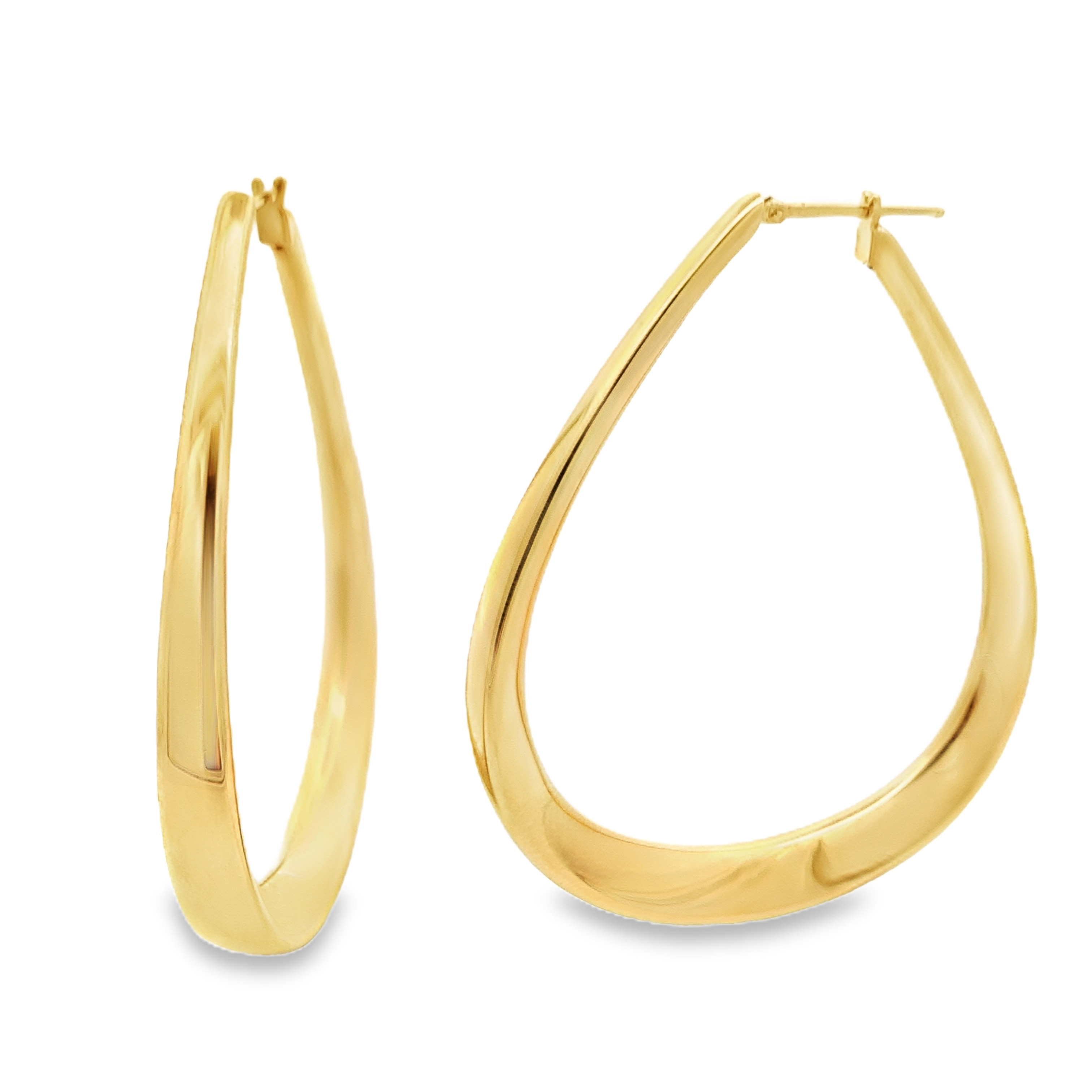 18K Yellow Gold Graduated Hoops