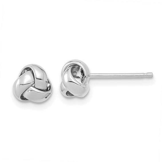 14K White Gold Knot Stud Earrings