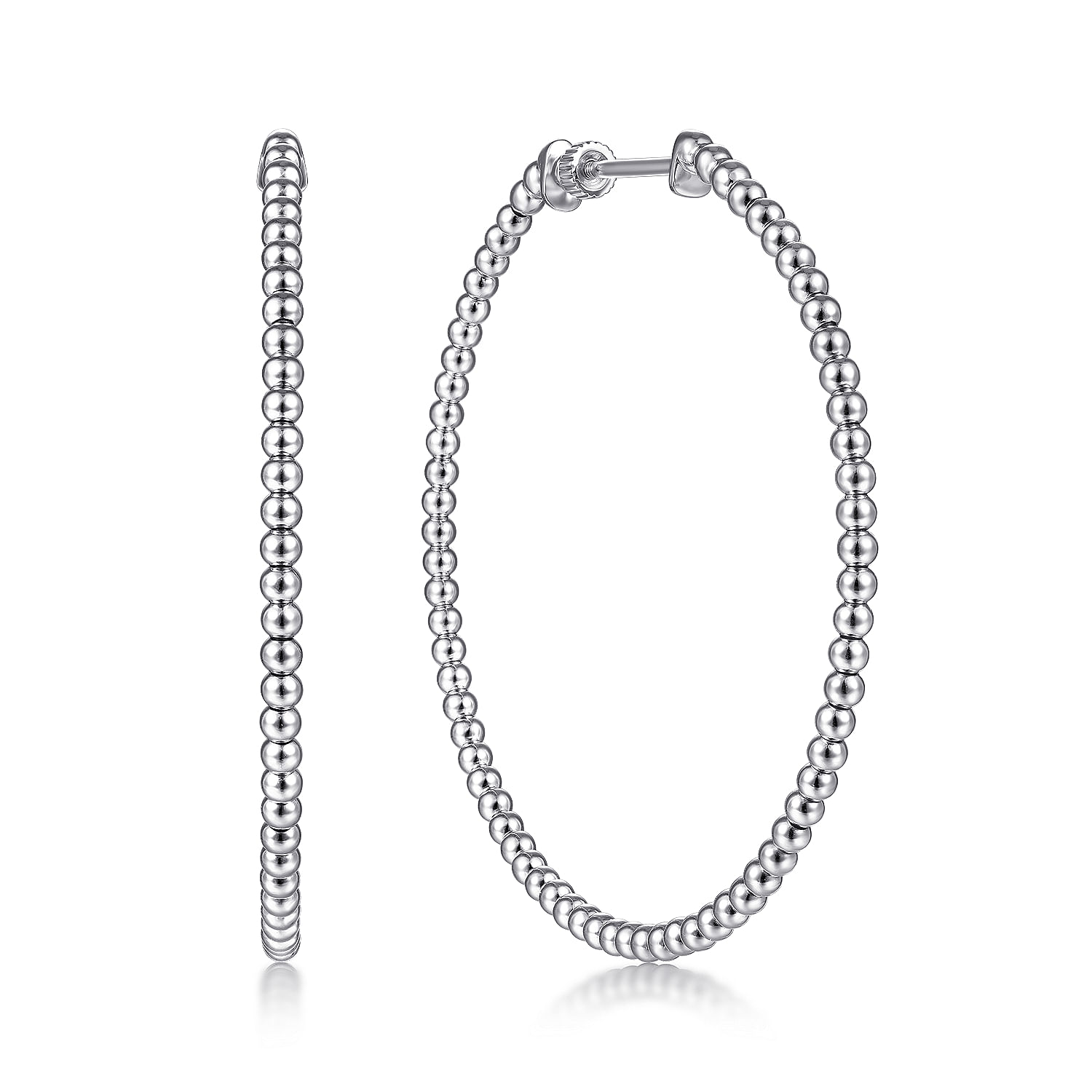 Gabriel 14K White Gold Bujukan Beaded Hoops