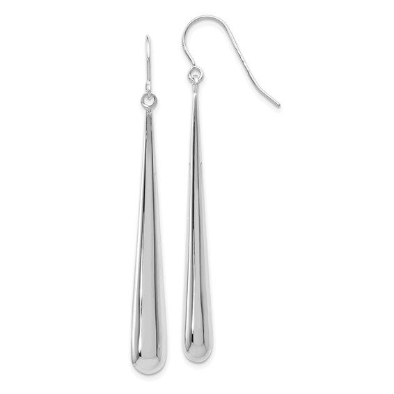 14K White Gold Polished Teardrop Earrings