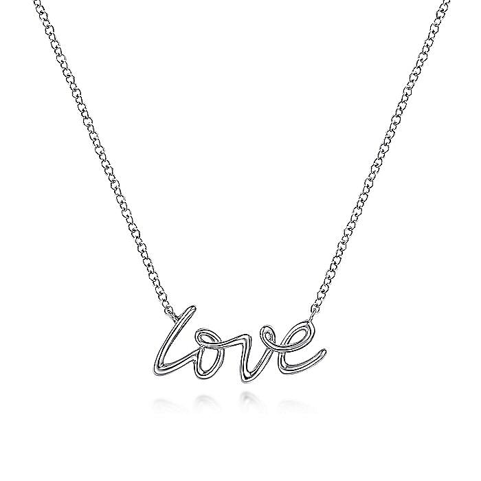 Gabriel & Co.14K White Gold Love Necklace