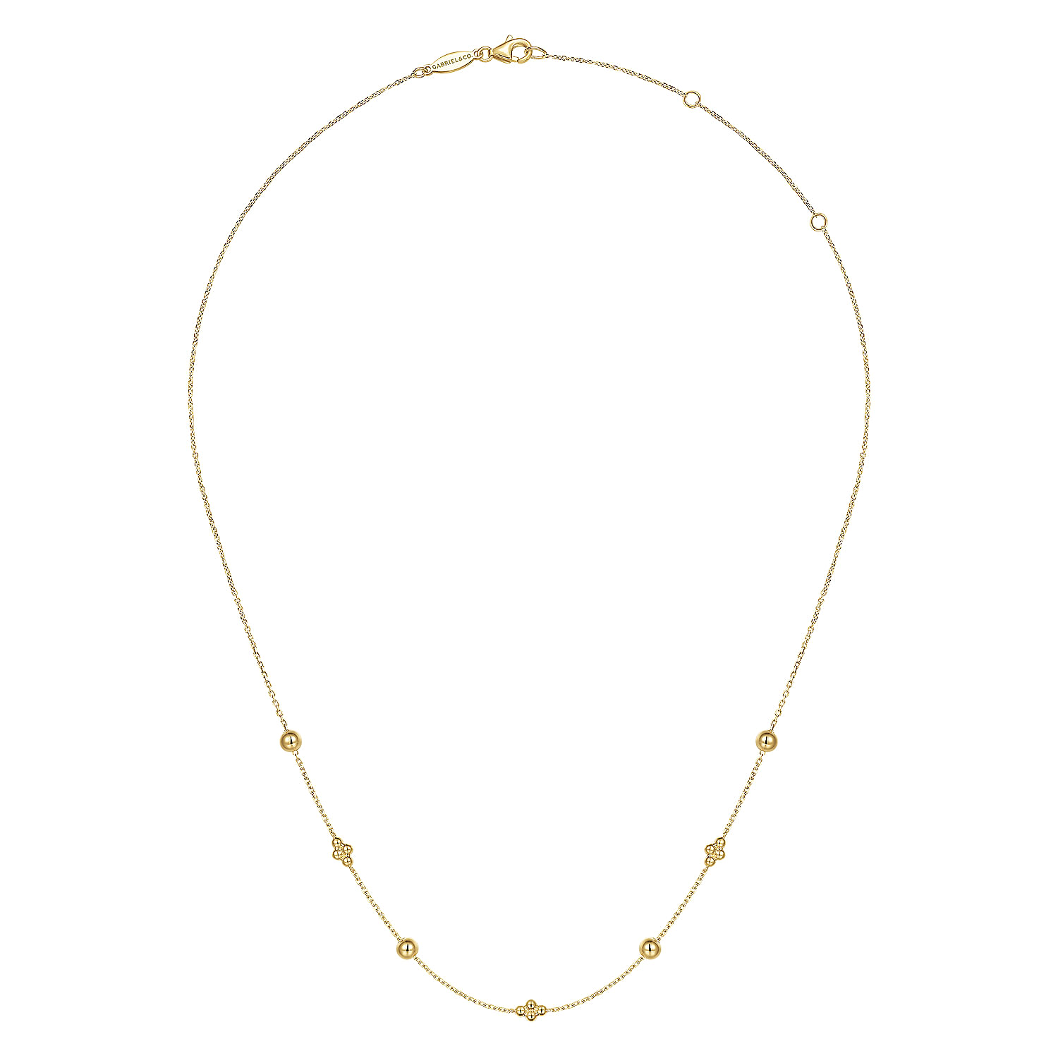 Gabriel & Co. 14K Yellow Gold Bead Station Necklace