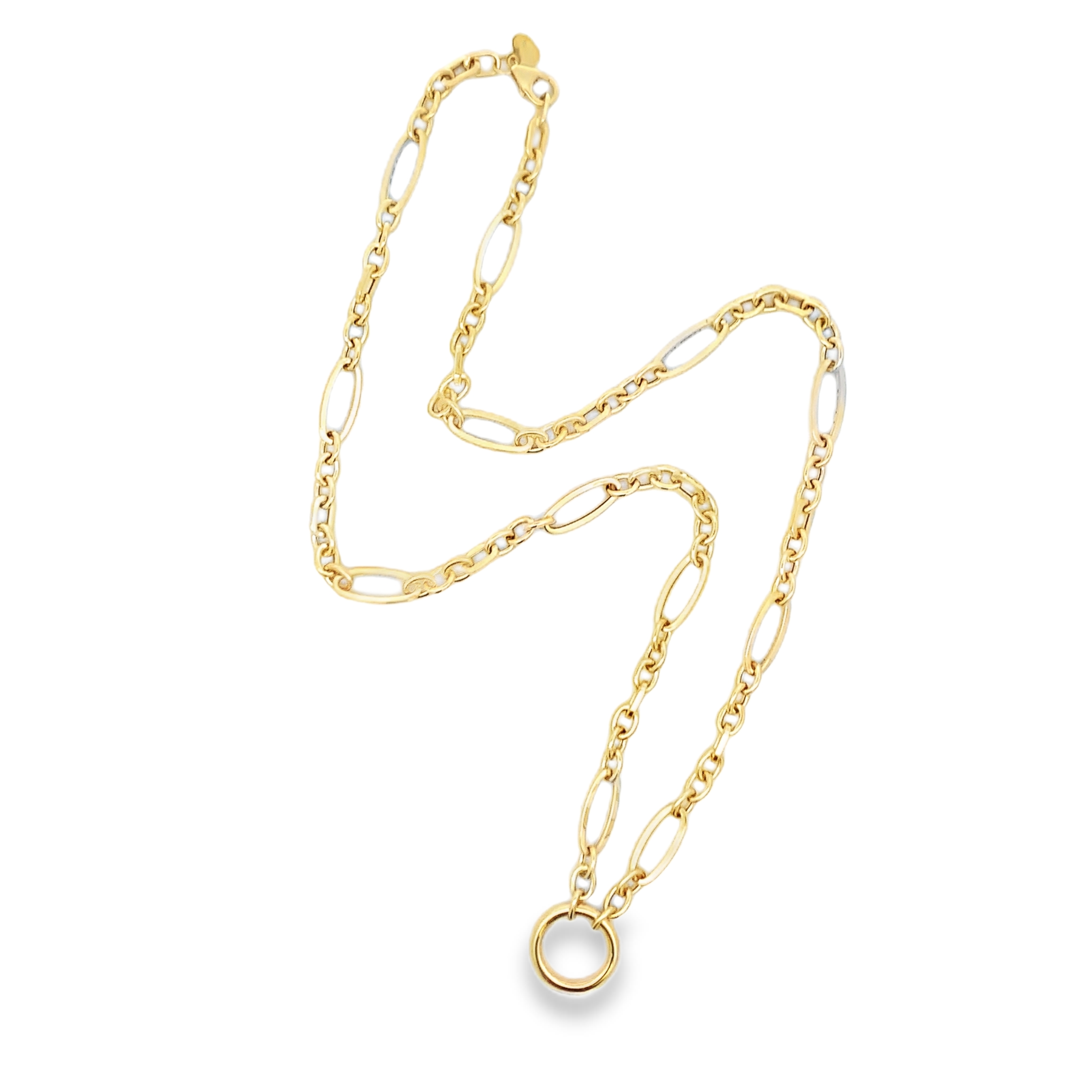 14K Yellow Gold Link and Circle Chain