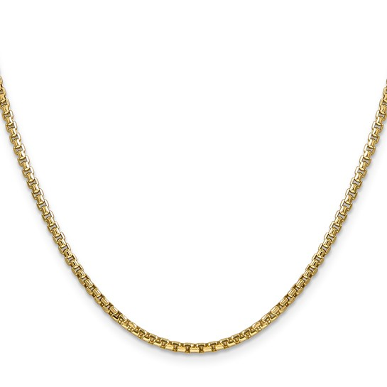 14K Yellow Gold Semi-Solid Round Box Chain