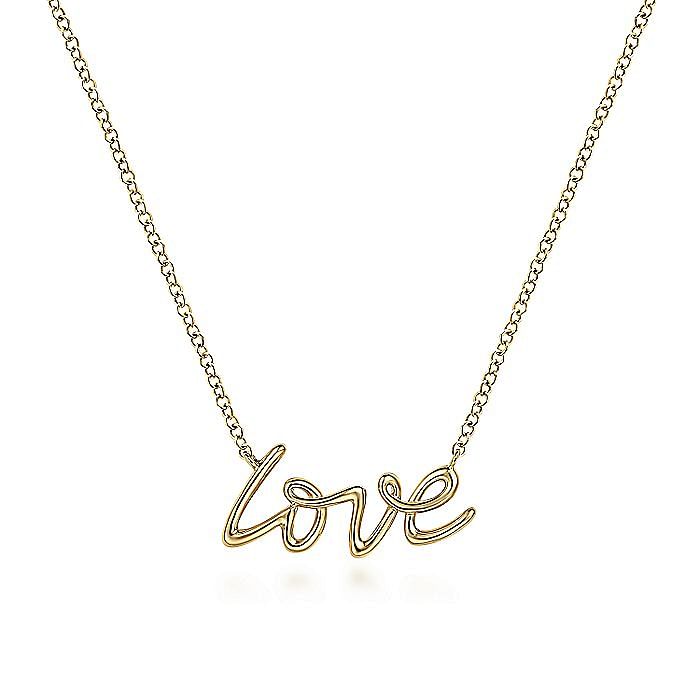 Gabriel & Co. 14K Yellow Gold Love Necklace