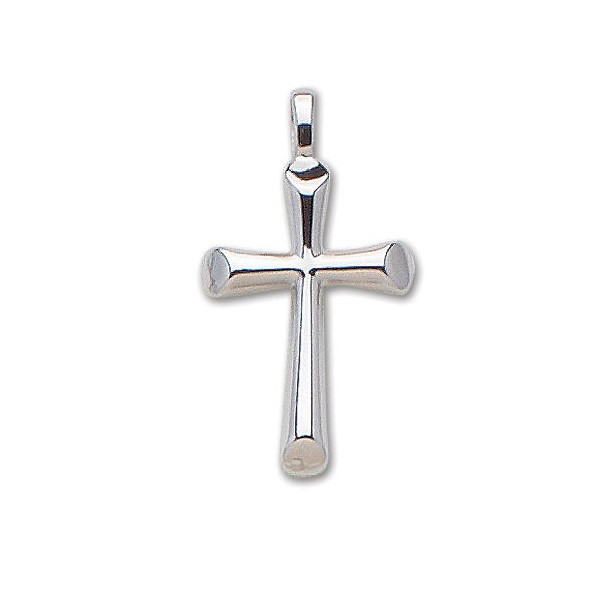 14K White Gold Flair Cross Pendant