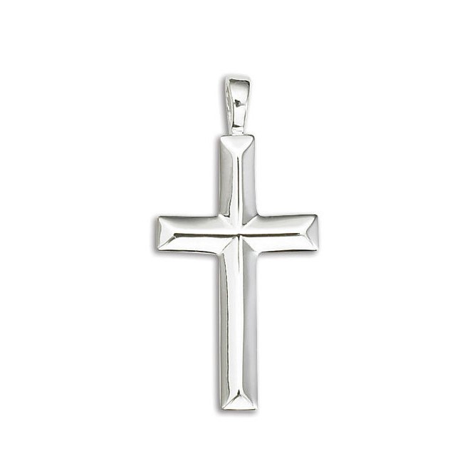 14K White Gold Cross Pendant