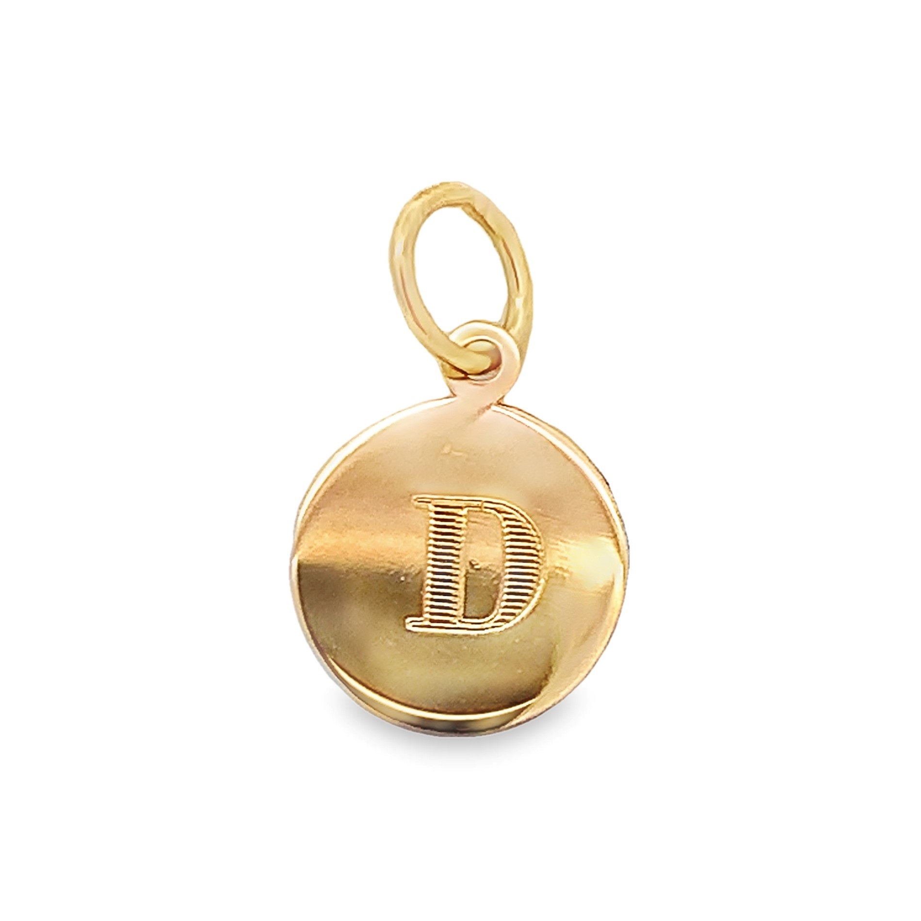 14K Yellow Gold D Charm