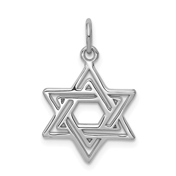 14K White Gold Star of David