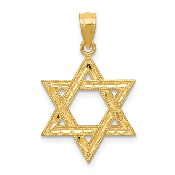 14K Yellow Gold Star of David