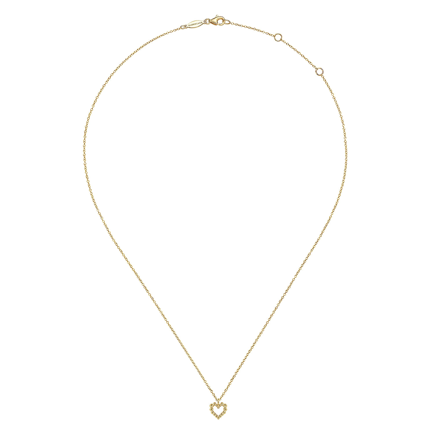 Gabriel & Co. 14K Yellow Gold Bujukan Heart Pendant