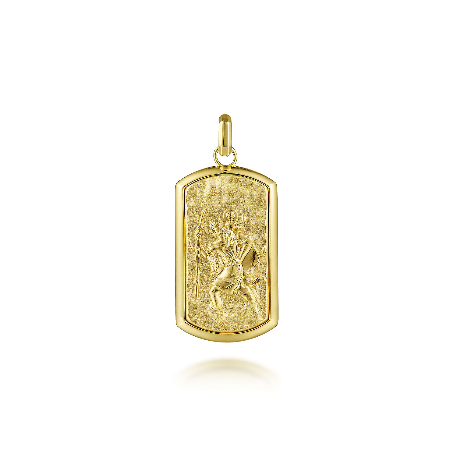 Gabriel & Co. 14K Yellow Gold St. Christopher Dog Tag