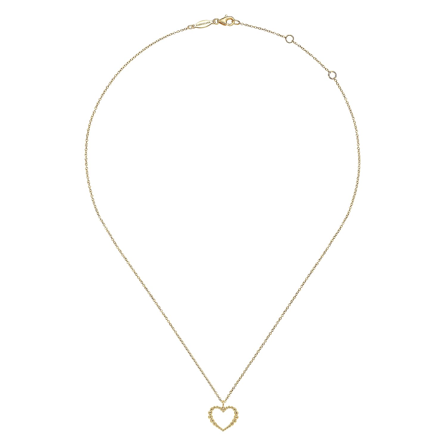 Gabriel & Co. 14K Yellow Gold Bujukan Heart Pendant