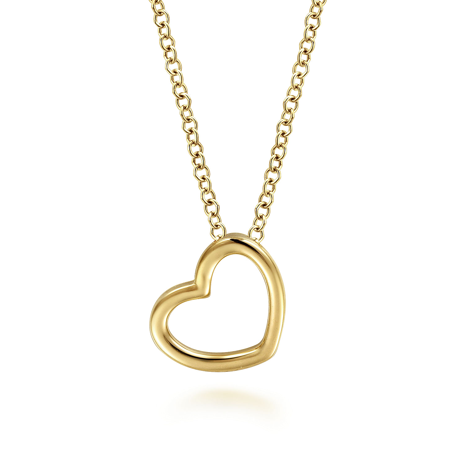 Gabriel & Co. 14K Yellow Gold Tilted Heart Pendant