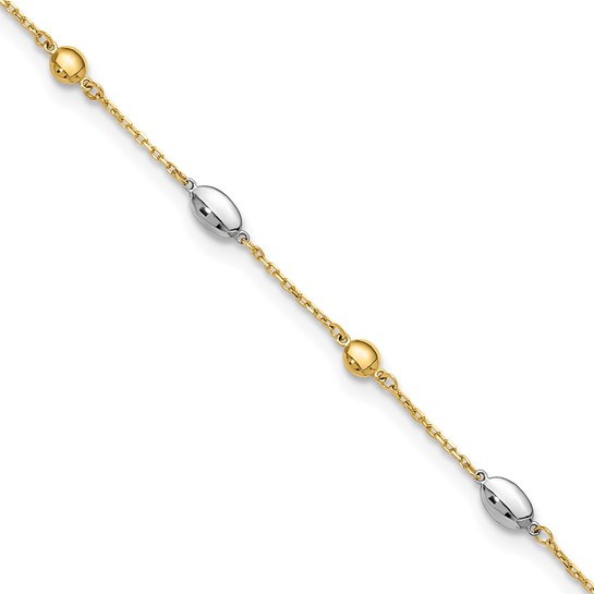 14K Two-Tone Station Anklet