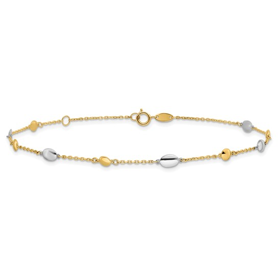 14K Two-Tone Station Anklet