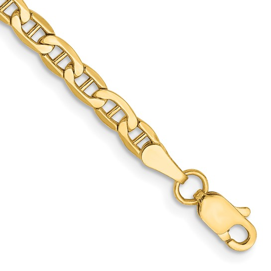 14K Yellow Gold Anchor Chain Anklet