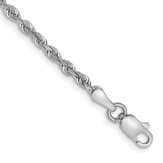 14K White Gold Rope Anklet