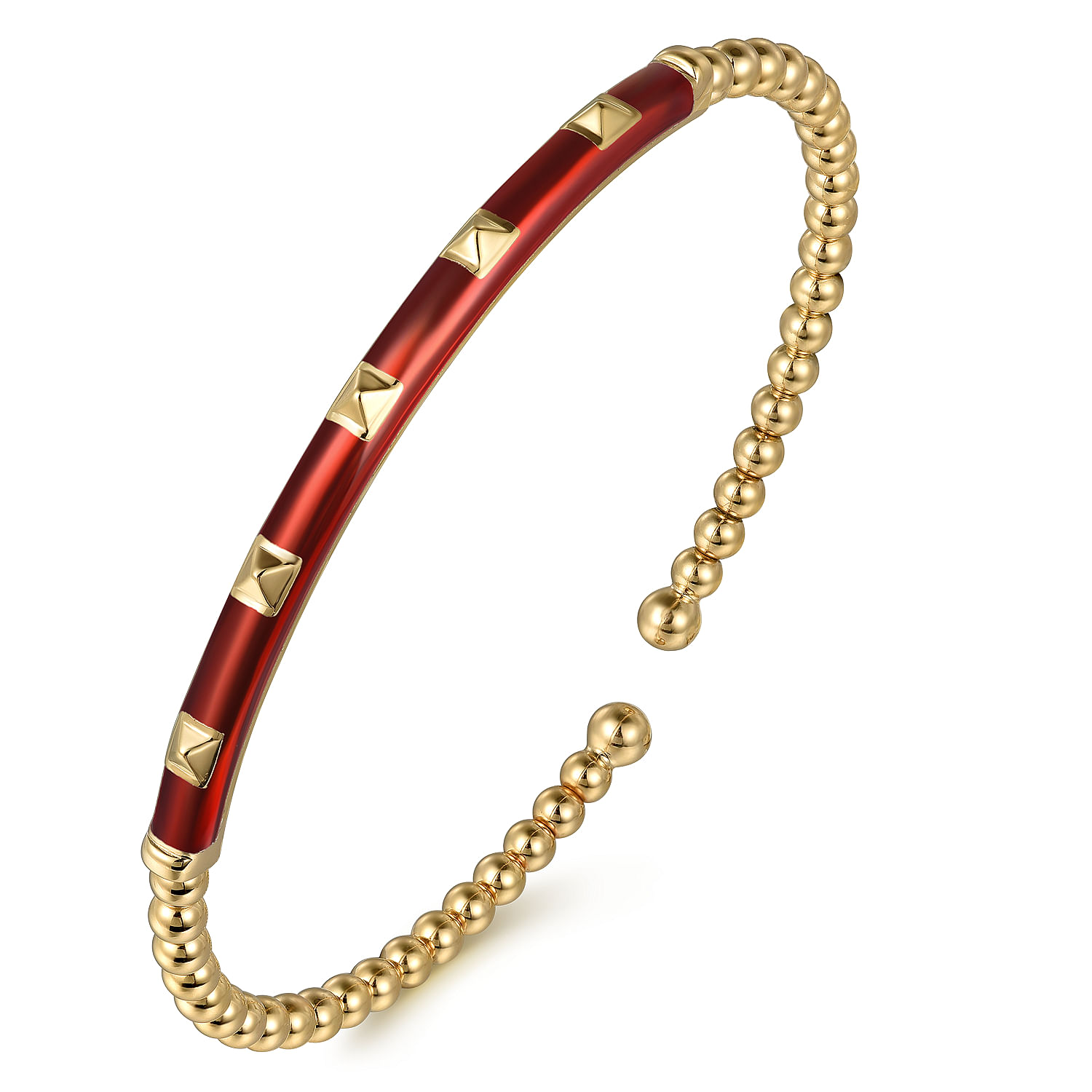 Gabriel & Co. 14K Yellow Gold Red Bangle