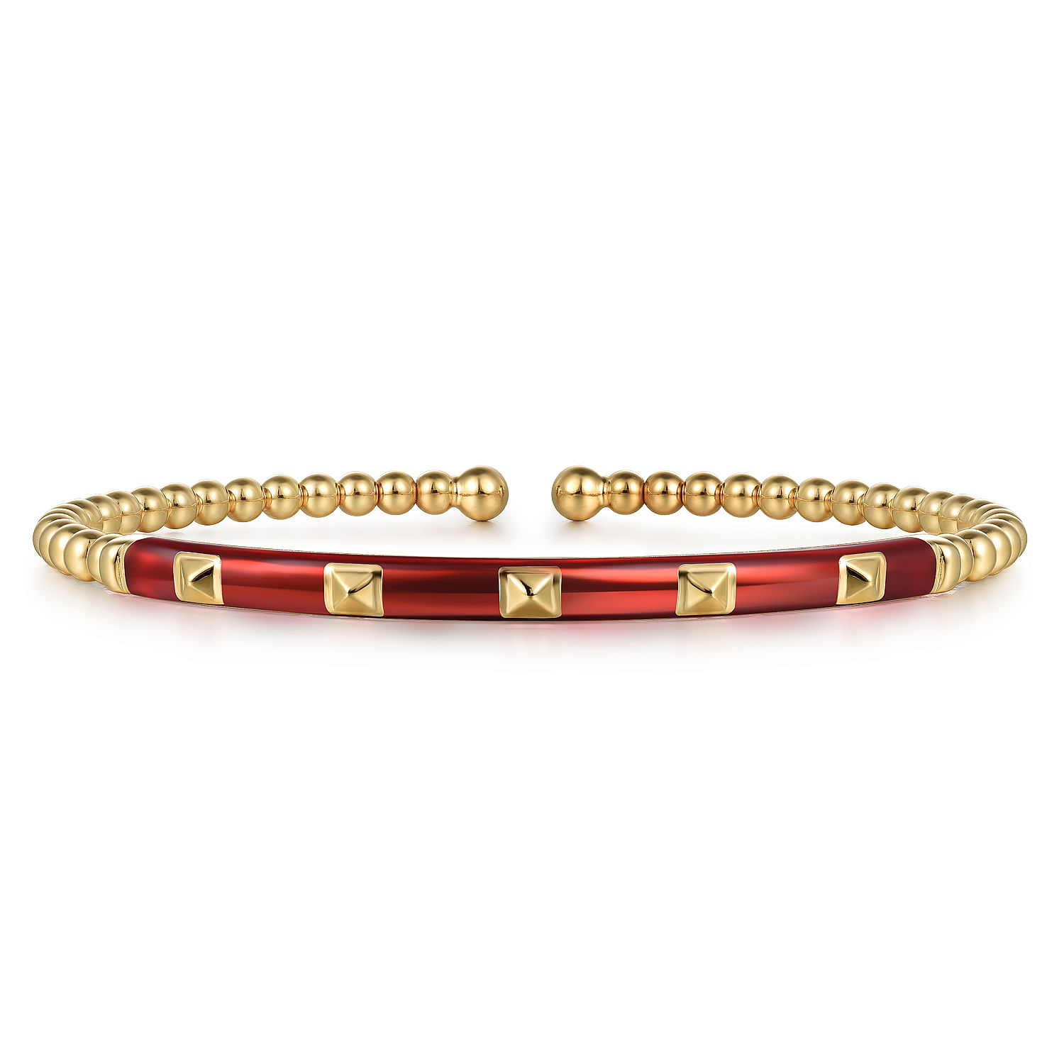 Gabriel & Co. 14K Yellow Gold Red Bangle