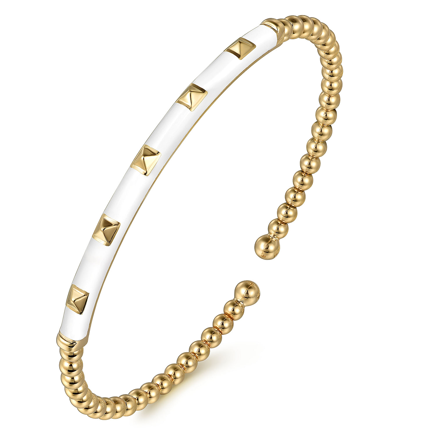 Gabriel & Co. 14K Yellow Gold White Bangle