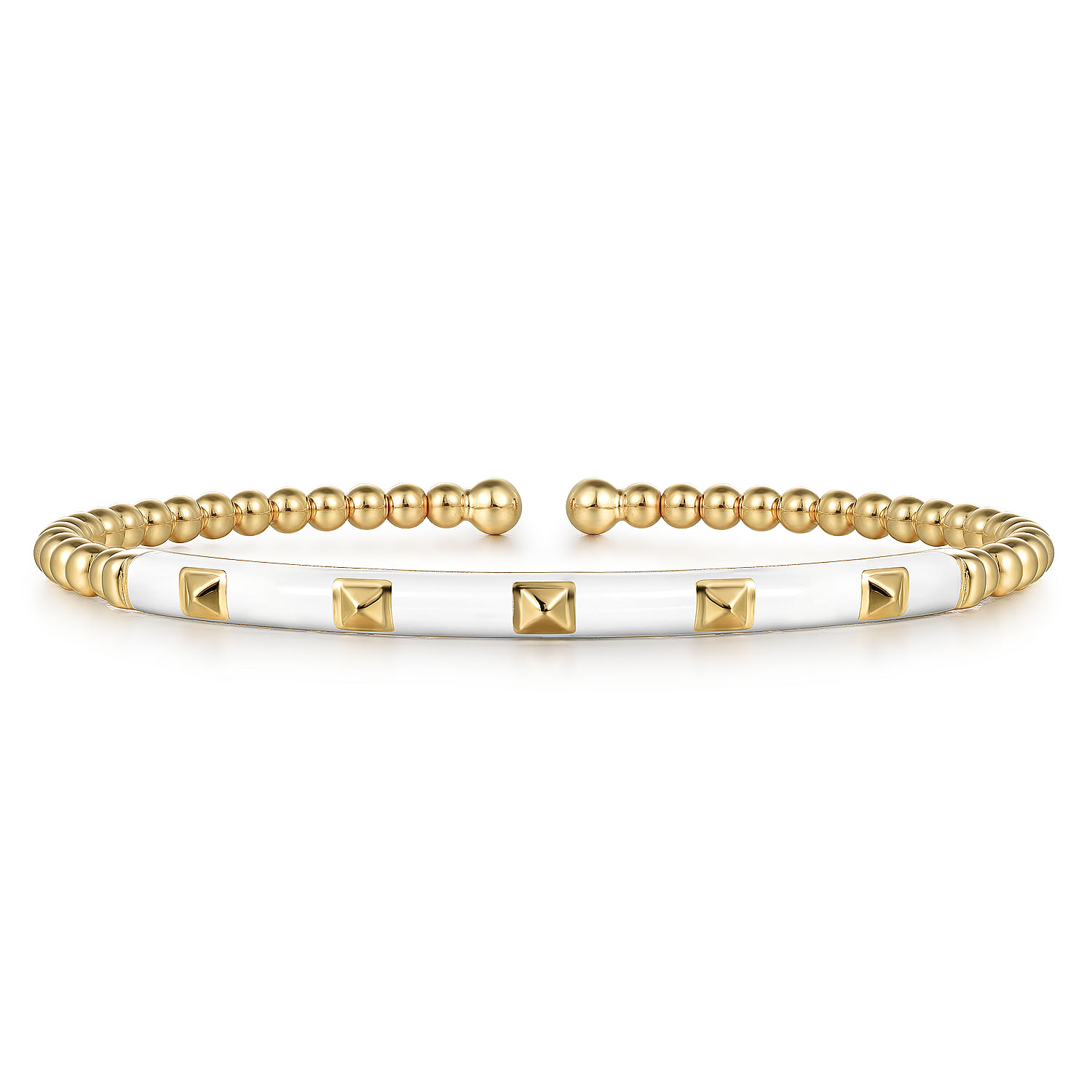 Gabriel & Co. 14K Yellow Gold White Bangle