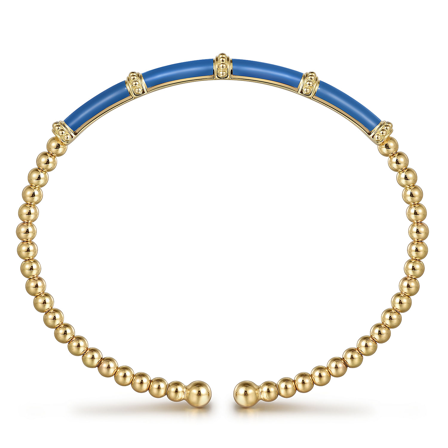 Gabriel & Co. 14K Yellow Gold Blue Enamel Bangle