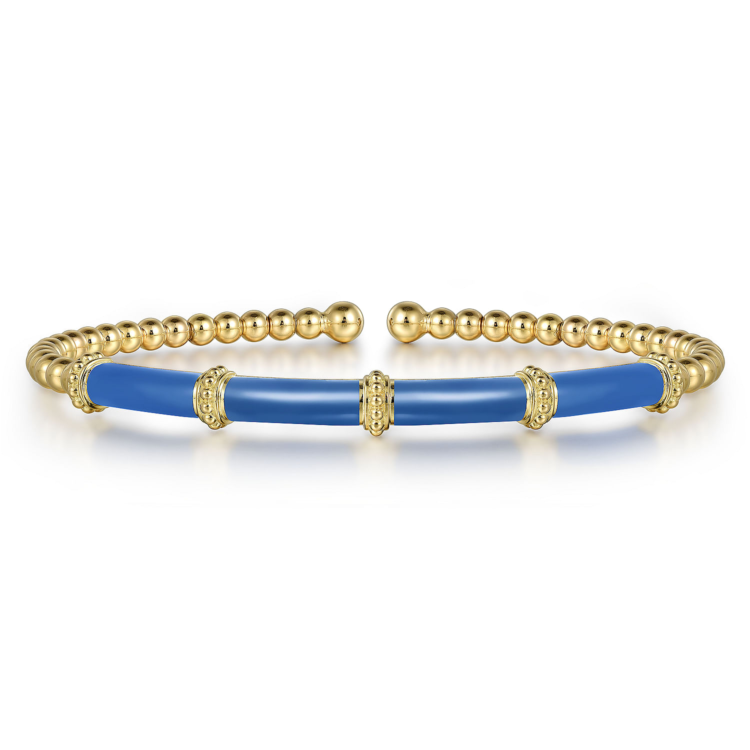 Gabriel & Co. 14K Yellow Gold Blue Enamel Bangle