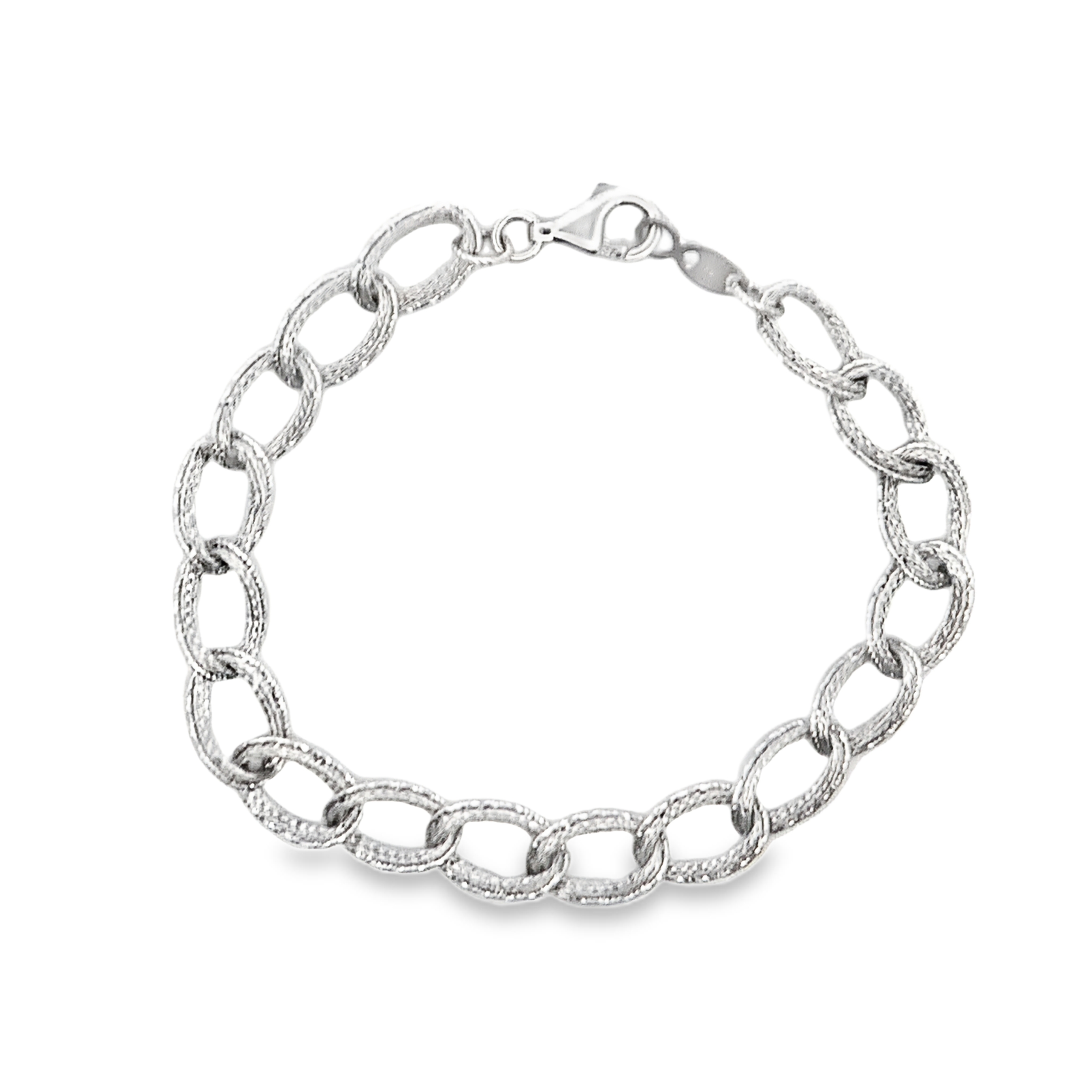 18K White Gold Link Bracelet