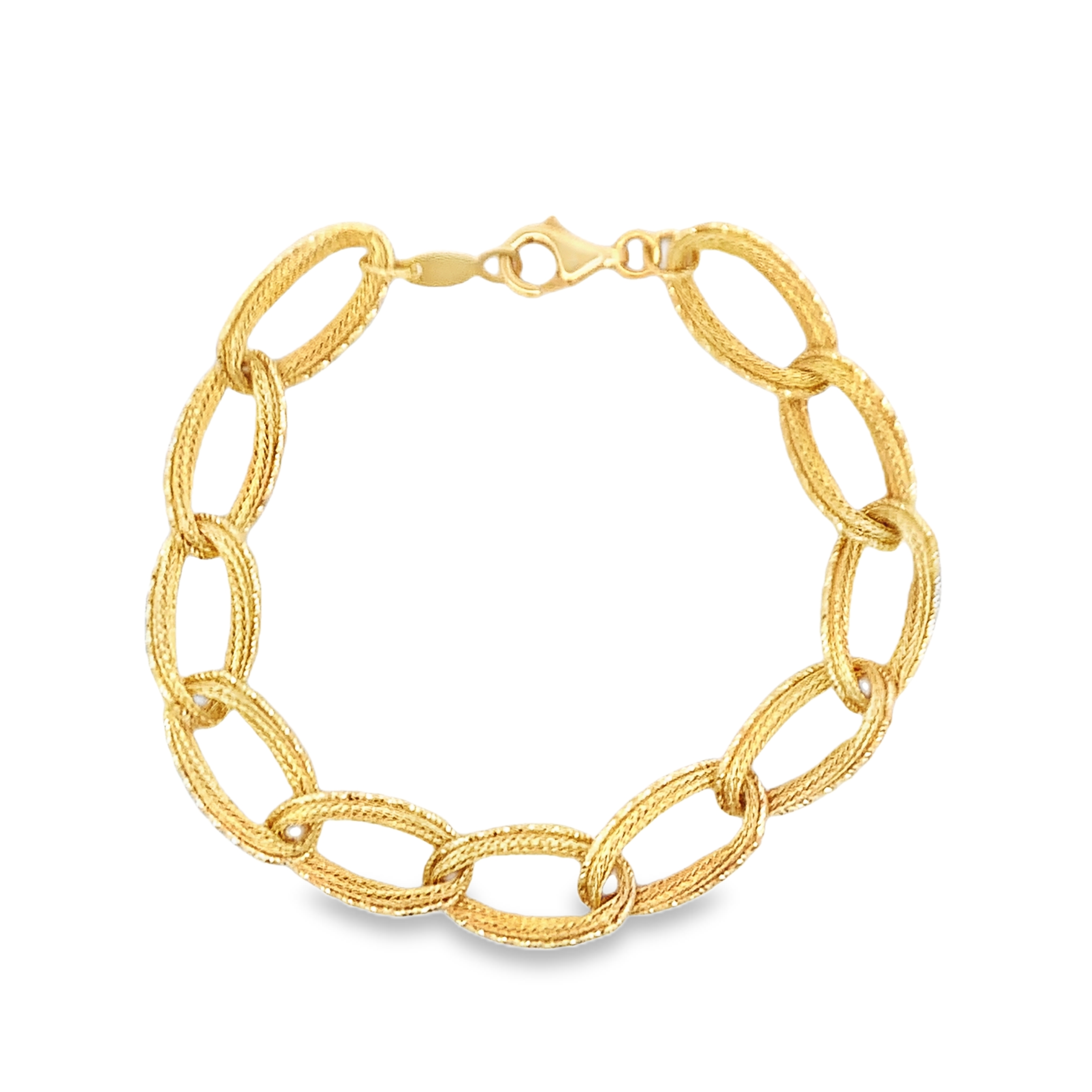 18K Yellow Gold Oval Link Bracelet