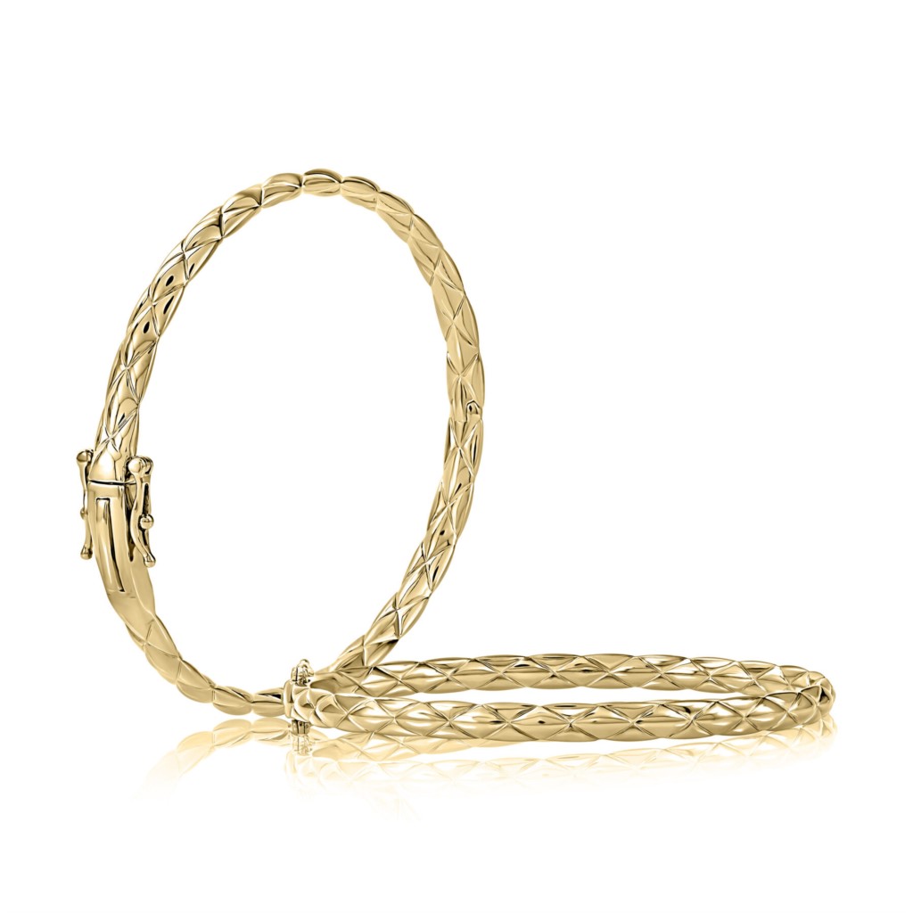 A. Jaffe 14K Yellow Gold Quilted Bangle