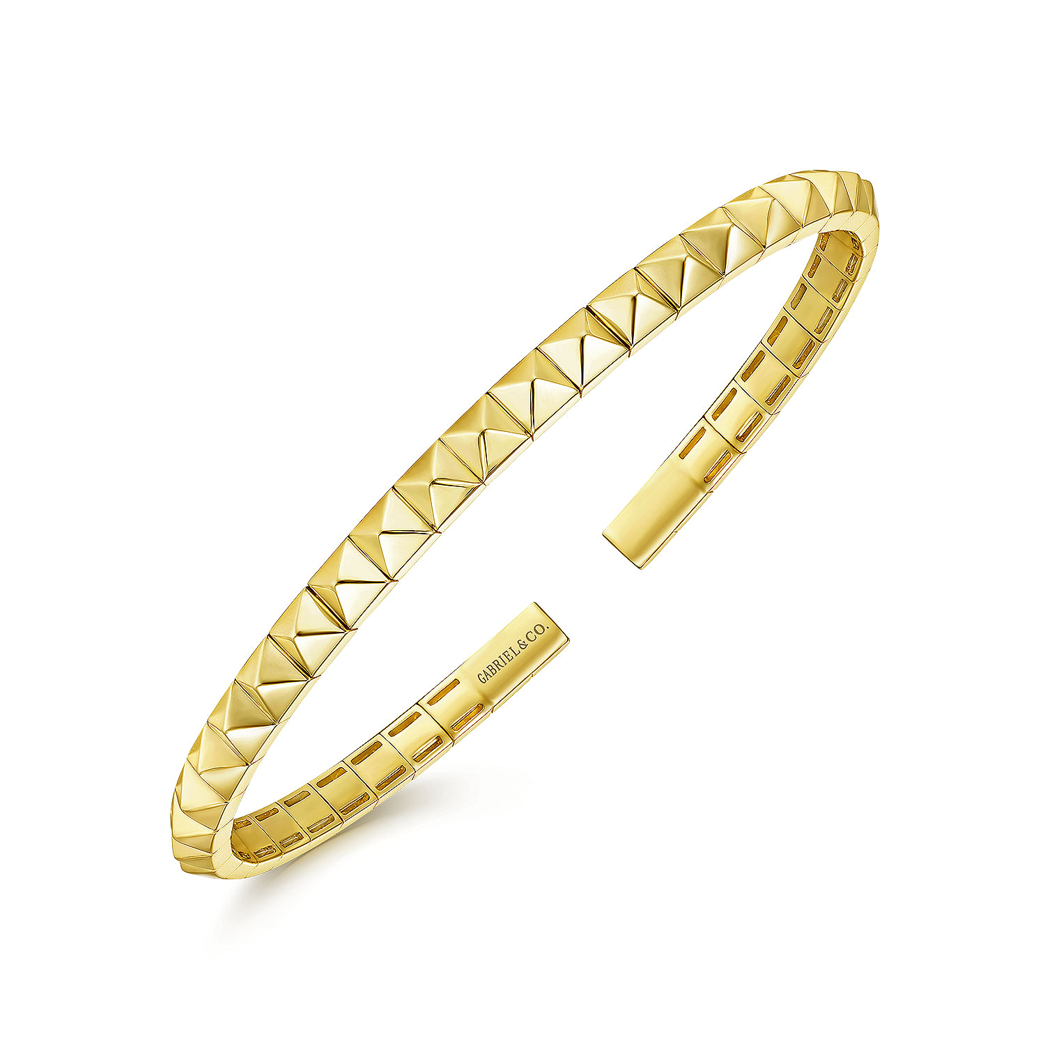 Gabriel & Co. 14K Yellow Gold Pyramid Cuff Bangle