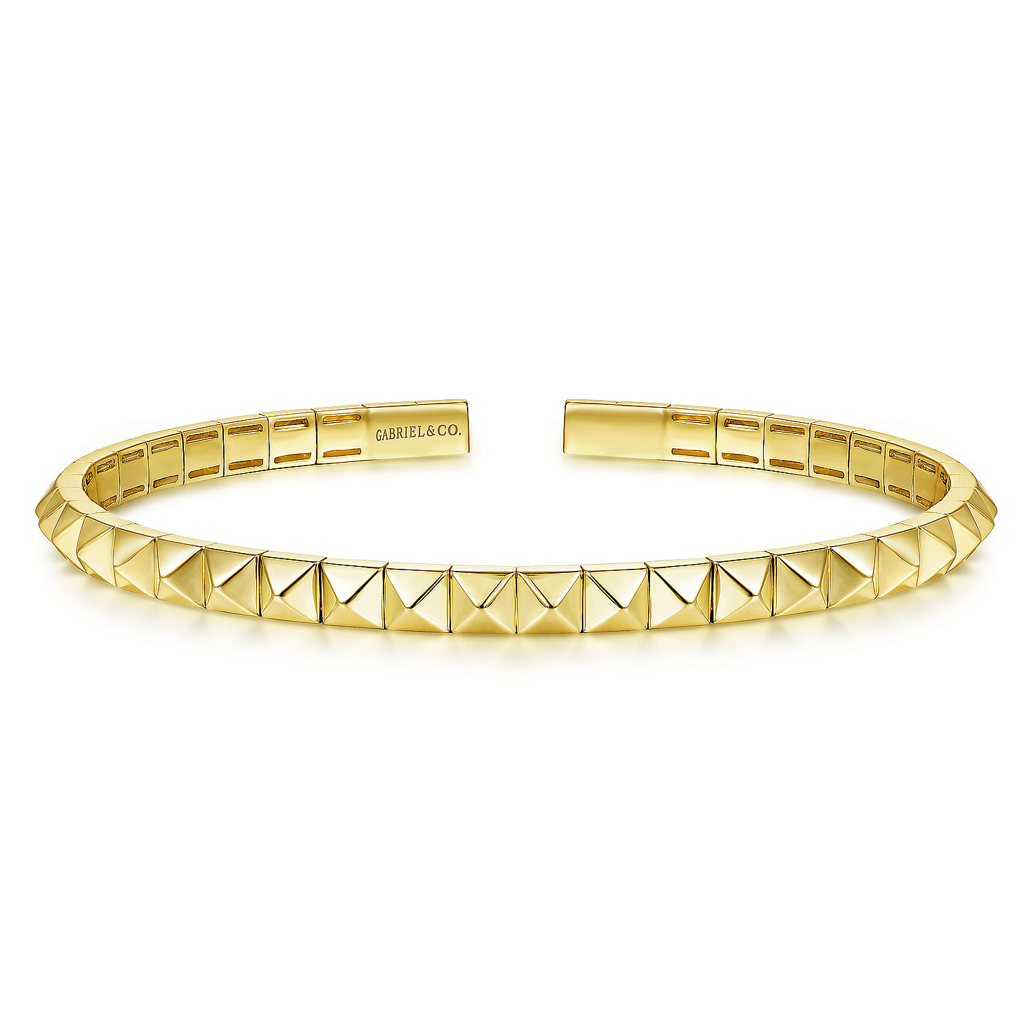 Gabriel & Co. 14K Yellow Gold Pyramid Cuff Bangle