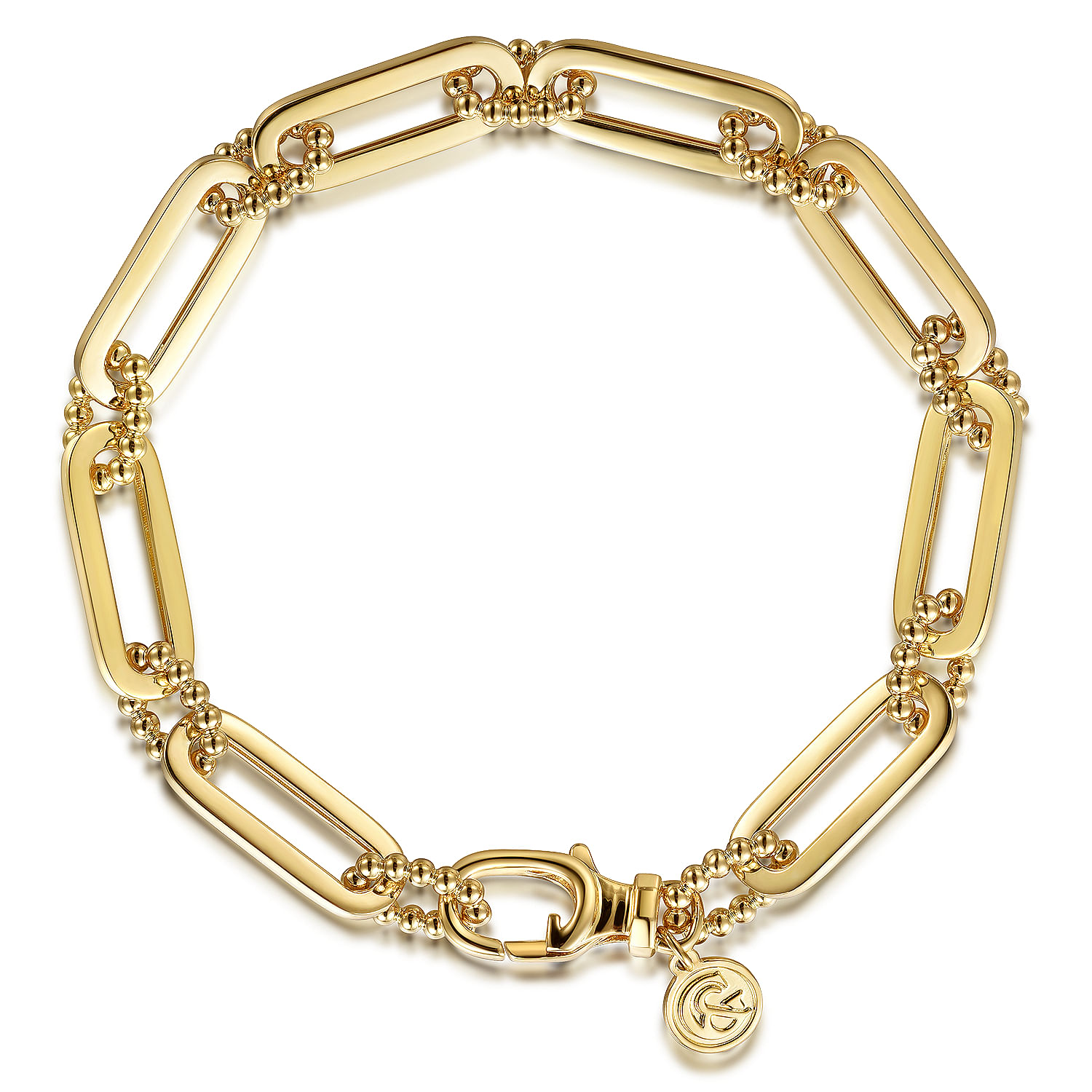 Gabriel & Co. 14K Yellow Gold Bujukan & Paperclip Link Bracelet