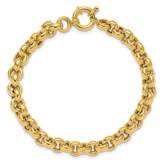 14K Yellow Gold Polished Rolo Bracelet