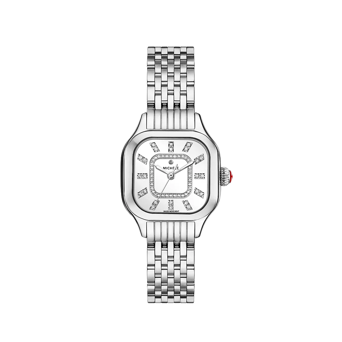 Michele Stainless Steel Meggie Diamond Dial Watch