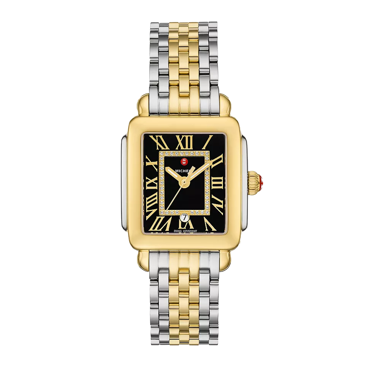 Michele Deco Madison Mid Two-Tone 18K Gold-Plated Diamond Watch