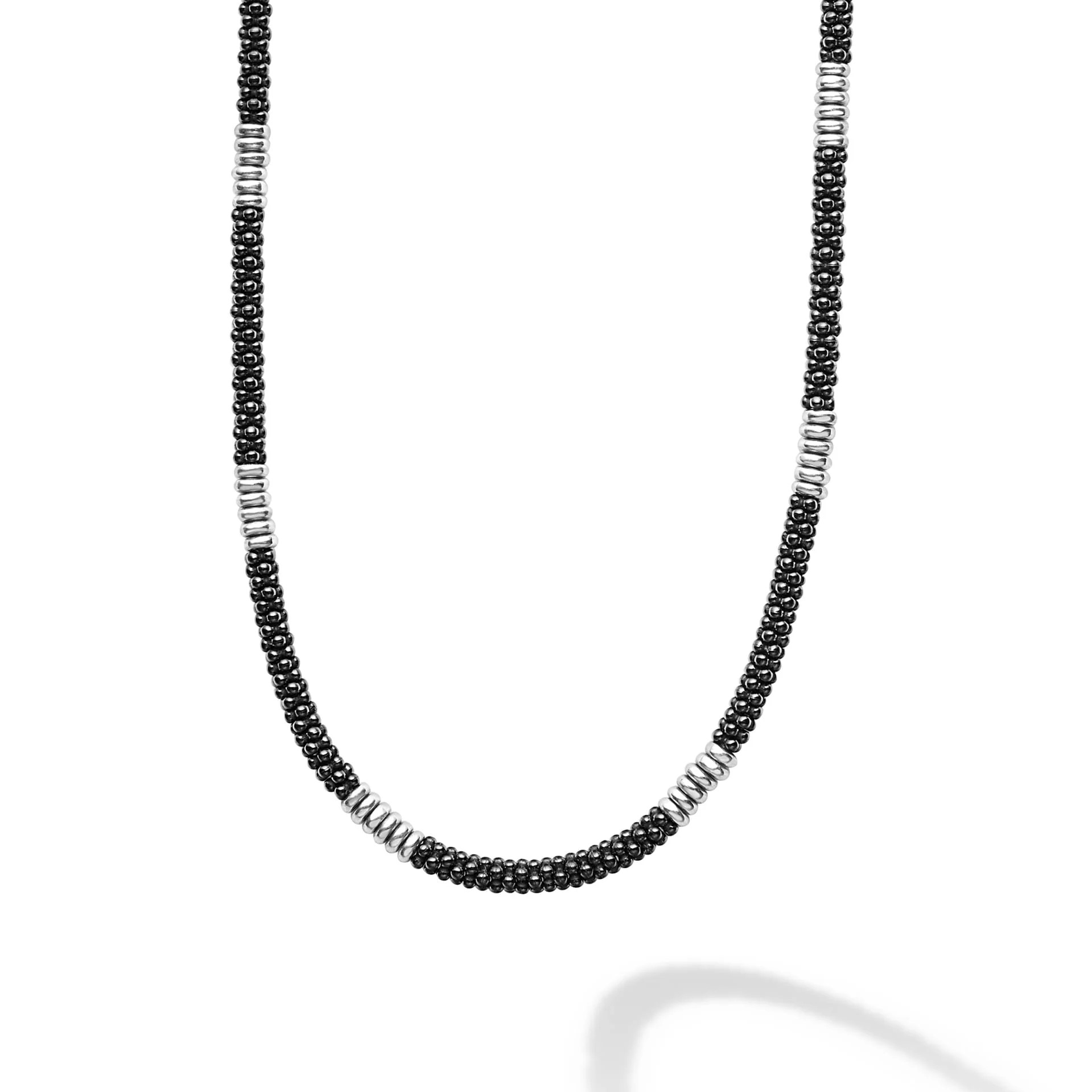 Lagos Sterling Silver Black Caviar Rope Necklace