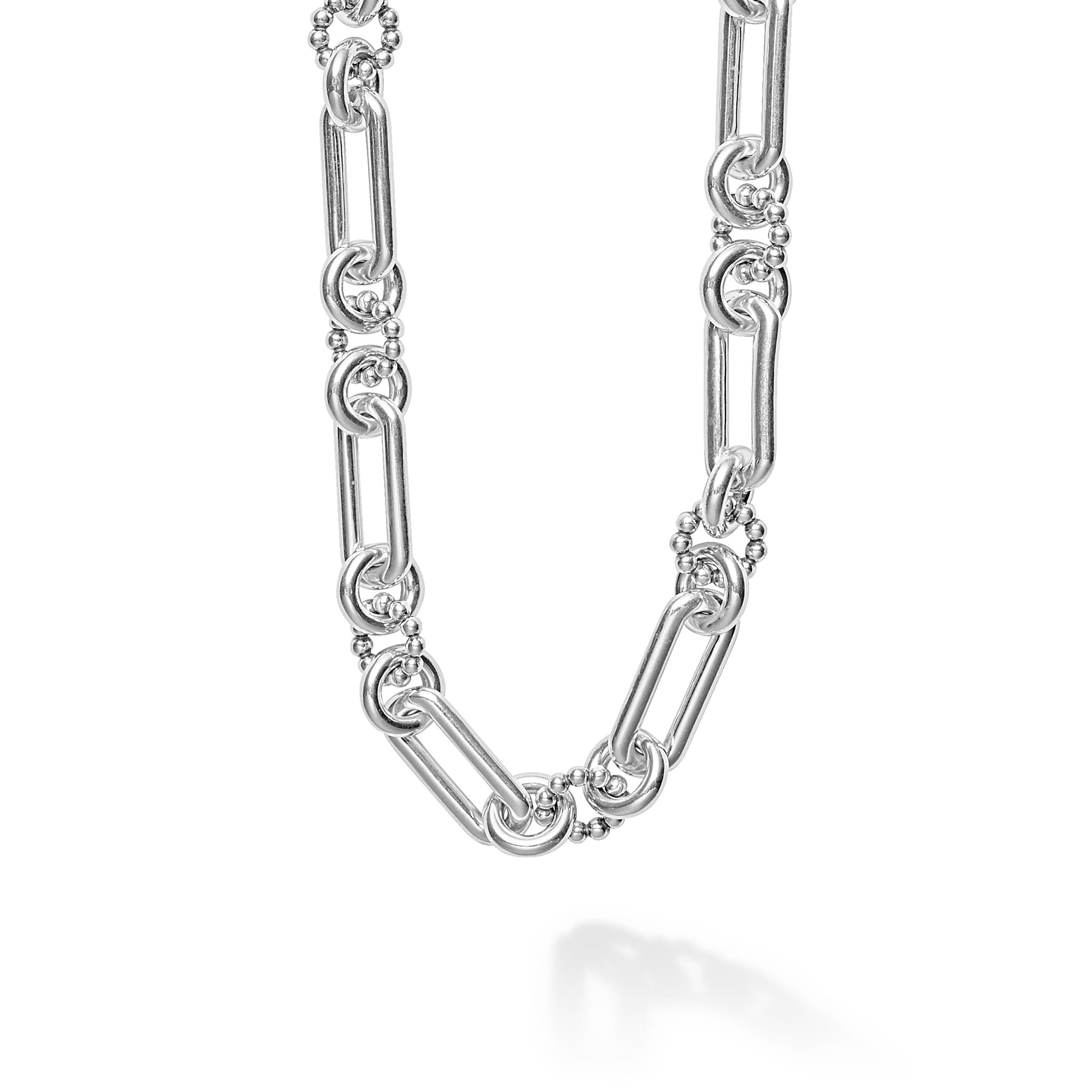 Lagos Sterling Silver Signature Caviar Toggle Necklace