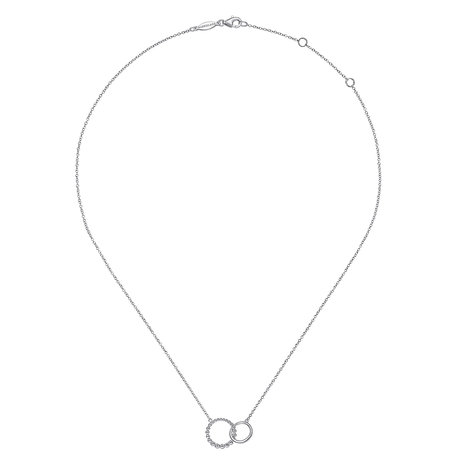 Gabriel & Co Sterling Silver Double Circle Necklace