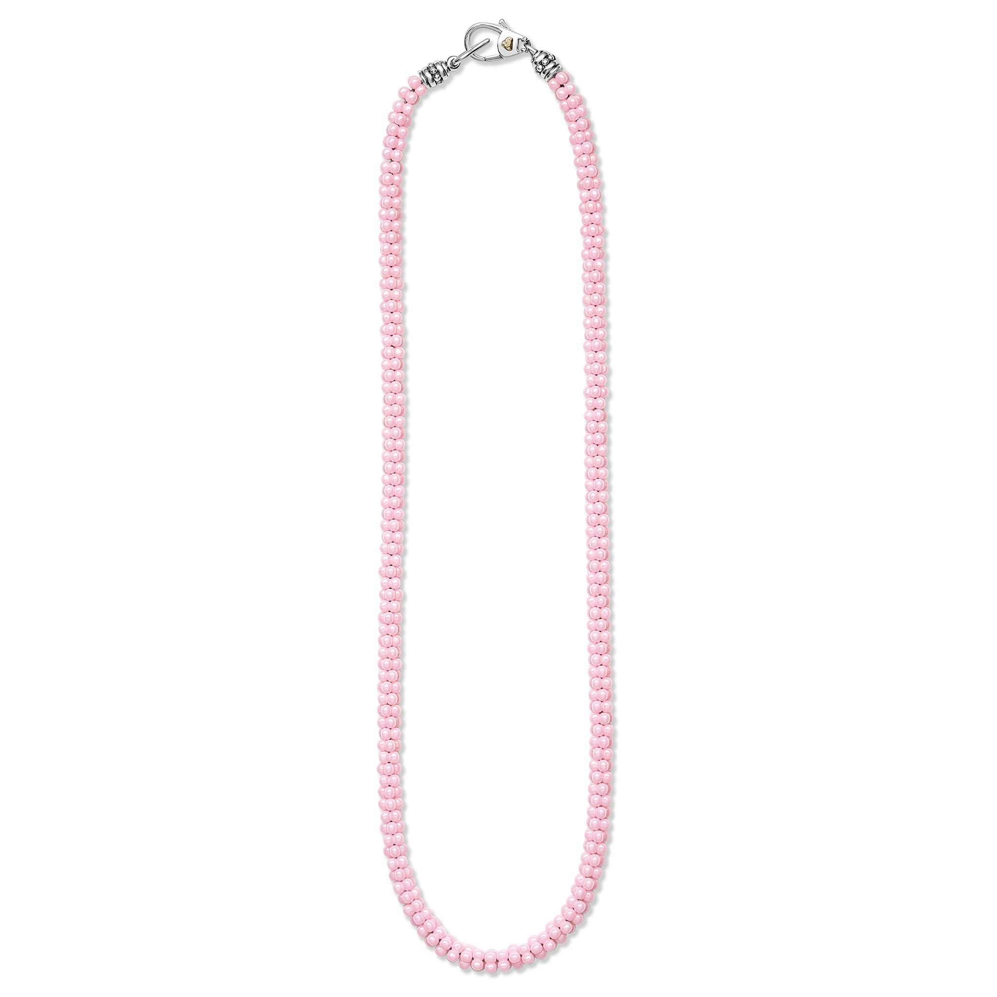 Lagos Sterling Silver Pink Caviar Rope Necklace