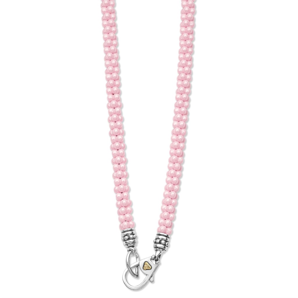 Lagos Sterling Silver Pink Caviar Rope Necklace