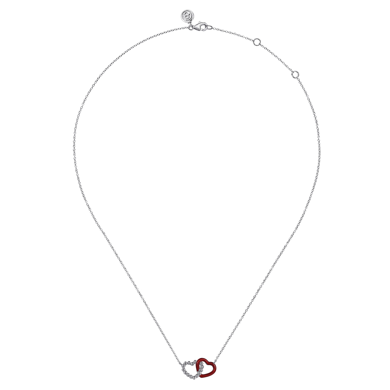 Gabriel & Co. Sterling Silver Bujukan Double Heart Necklace